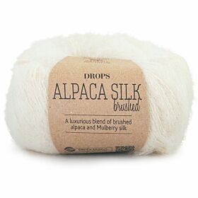 DROPS Brushed Alpaca Silk 01 naturel (Uni Colour) - Wol Garen