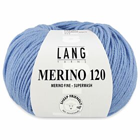 Lang Yarns Merino 120 - 21 jeansblauw - Merinowol Garen