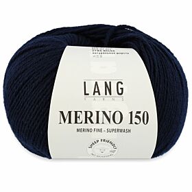 Lang Yarns Merino 150 - 25 marineblauw / navy - Merinowol Garen