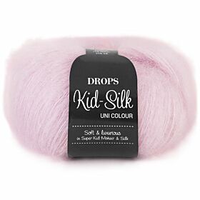 DROPS Kid-Silk Uni Colour 03 lichtroze - Mohair Zijde Garen