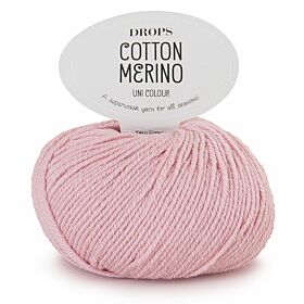 DROPS Cotton Merino Uni Colour - 05 poederroze - Wol/Katoen Garen