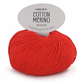 DROPS Cotton Merino Uni Colour - 06 rood - Wol/Katoen Garen