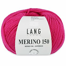 Lang Yarns Merino 150 - 65 fuchsia - Merinowol Garen