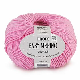 DROPS Baby Merino Uni Colour - 07 roze - Wol & Garen