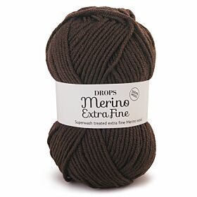 DROPS Merino Extra Fine Uni Colour - 09 donkerbruin - Wol & Garen