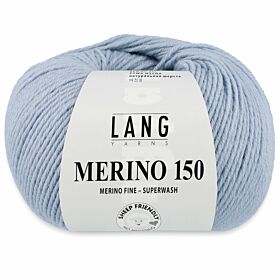 Lang Yarns Merino 150 - 123 zilvergrijs / blauwgrijs - Merinowol Garen