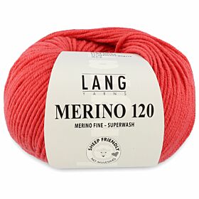 Lang Yarns Merino 120 - 129 meloen / bleekrood - Merinowol Garen