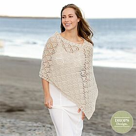 Patroon gebreide poncho met kantpatroon - voor dames