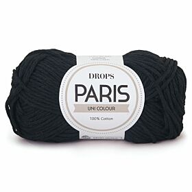 DROPS Paris Uni Colour - 15 zwart - Katoen Garen