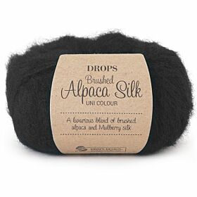 DROPS Brushed Alpaca Silk 16 zwart Uni Colour - Wol Garen