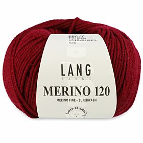 Lang Yarns Merino 120 - 163 donkerrood - Merinowol Garen