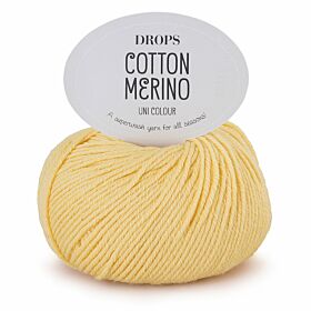 DROPS Cotton Merino Uni Colour - 17 vanille - Wol/Katoen Garen