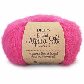 DROPS Brushed Alpaca Silk 18 cerise (Uni Colour) - Wol Garen