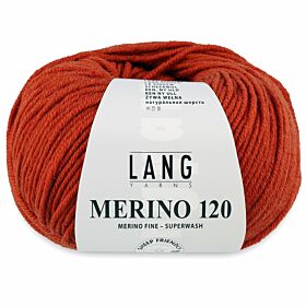 Lang Yarns Merino 120 - 187 terracotta / hazelnoot / koperbruin - Merinowol Garen