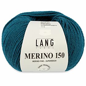 Lang Yarns Merino 150 - 188 petrol - Merinowol Garen