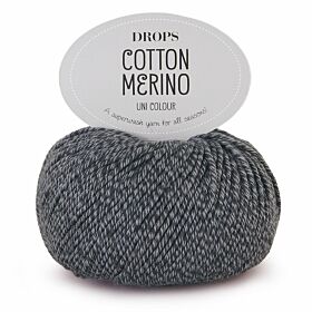 DROPS Cotton Merino Uni Colour - 19 grijs - Wol/Katoen Garen
