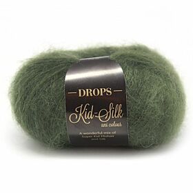 DROPS Kid-Silk Uni Colour - 19 donkergroen - Mohair Garen