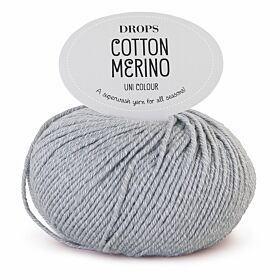 DROPS Cotton Merino Uni Colour - 20 lichtgrijs - Wol/Katoen Garen