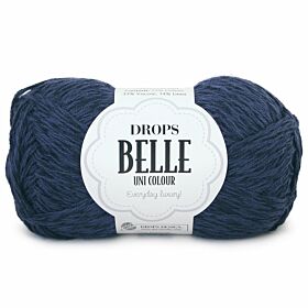DROPS Belle Uni Colour - 20 marineblauw - Katoen Linnen Garen