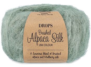 DROPS Brushed Alpaca Silk Uni Colour - 21 saliegroen - Wol Garen 1