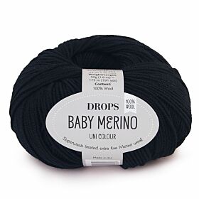 DROPS Baby Merino Uni Colour - 21 zwart - Wol & Garen