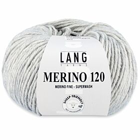 Lang Yarns Merino 120 - 223 lichtgrijs mix gemêleerd - Merinowol Garen