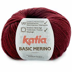 Katia Basic Merino 23 donker wijnrood - Wol/Acryl Garen