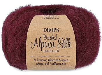 DROPS Brushed Alpaca Silk Uni Colour - 23 wijnrood - Wol Garen 1