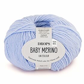 DROPS Baby Merino Uni Colour - 24 licht hemelblauw - Wol & Garen