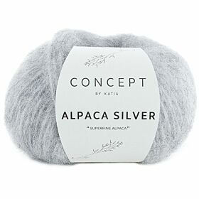 Katia Concept Alpaca Silver 255 lichtgrijs met zilver - Glans Garen