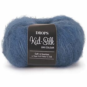 DROPS Kid-Silk Uni Colour - 27 denimblauw - Mohair Garen