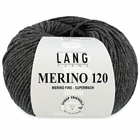 Lang Yarns Merino 120 - 270 donkergrijs mix gemêleerd - Merinowol Garen