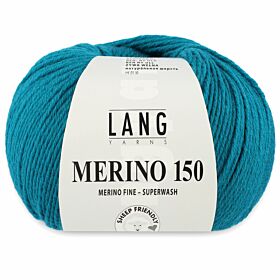 Lang Yarns Merino 150 - 272 zeeblauw / donker turquoise - Merinowol Garen