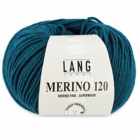 Lang Yarns Merino 120 - 288 donker petrol - Merinowol Garen