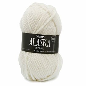 Drops Alaska 02 naturel / offwhite / gebroken wit (Uni Colour) - 100% wol garen
