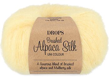 DROPS Brushed Alpaca Silk Uni Colour - 30 geel - Wol Garen 1