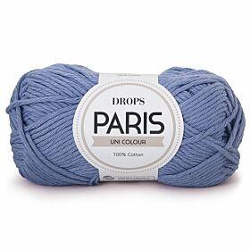 DROPS Paris Uni Colour - 30 jeansblauw / grijsblauw - Katoen Garen