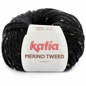 Katia Merino Tweed 309 zwart - Merinogaren