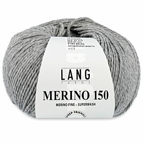 Lang Yarns Merino 150 - 324 grijs gemêleerd mix - Merinowol Garen