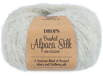 DROPS Brushed Alpaca Silk Uni Colour - 35 parelgrijs - Wol Garen 1