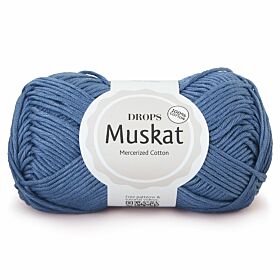 DROPS Muskat Uni Colour - 36 denimblauw - Katoen Garen