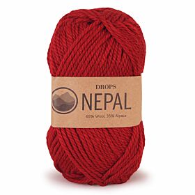 DROPS Nepal Uni Colour - 3608 granaatappel rood - Wol & Garen - GD0049