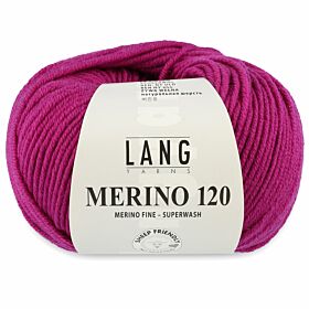 Lang Yarns Merino 120 - 366 cyclaam / felroze - Merinowol Garen