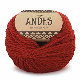 DROPS Andes Uni Colour - 3946 rood - Wol & Garen