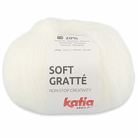 Katia Soft Gratté 60 wit - Mohair-Look Acryl Garen