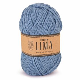 DROPS Lima Uni Colour - 6235 denimblauw / jeans mediumblauw - Wol & Garen