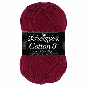 Scheepjes Cotton 8 - 717 bordeauxrood - Katoen Garen