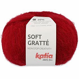 Katia Soft Gratté 73 robijnrood - Mohair-Look Acryl Garen