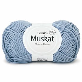 DROPS Muskat Uni Colour 76 licht denimblauw / hemelsblauw - Katoen Garen