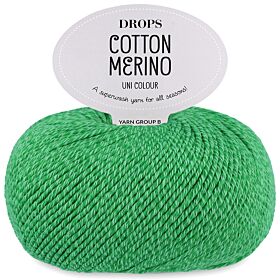 DROPS Cotton Merino Uni Colour - 37 papegaai groen - Wol/Katoen Garen 1